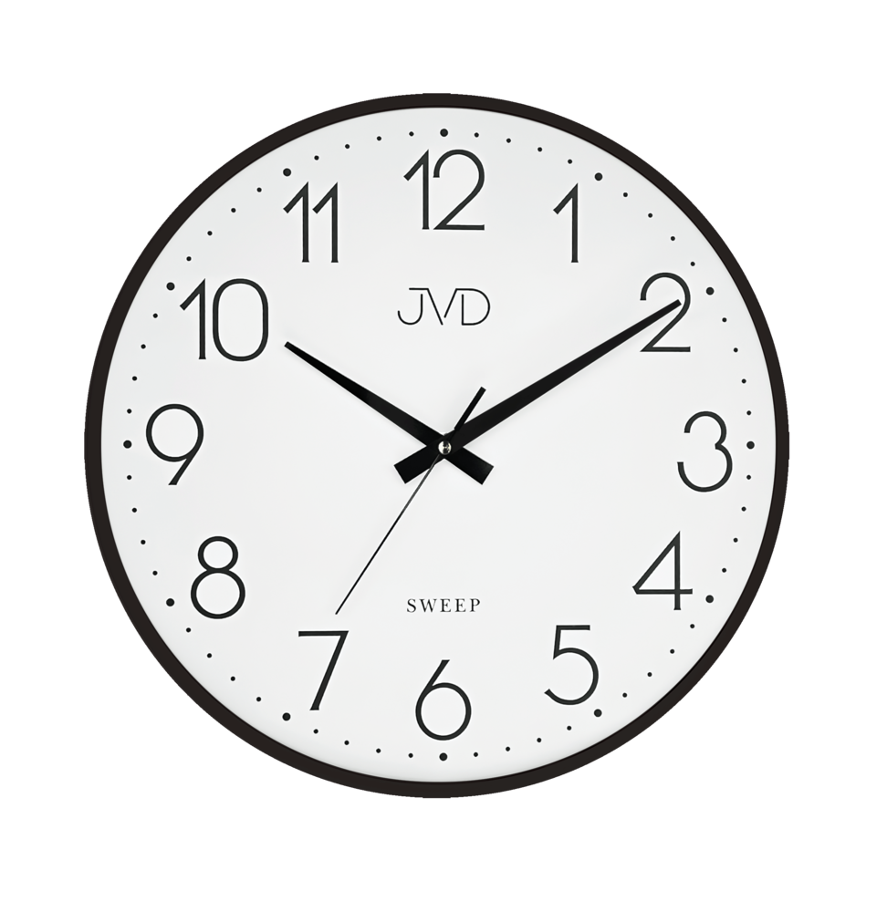  JVD Černé nástěnné kovové netikající tiché nástěnné hodiny JVD HK4169.1