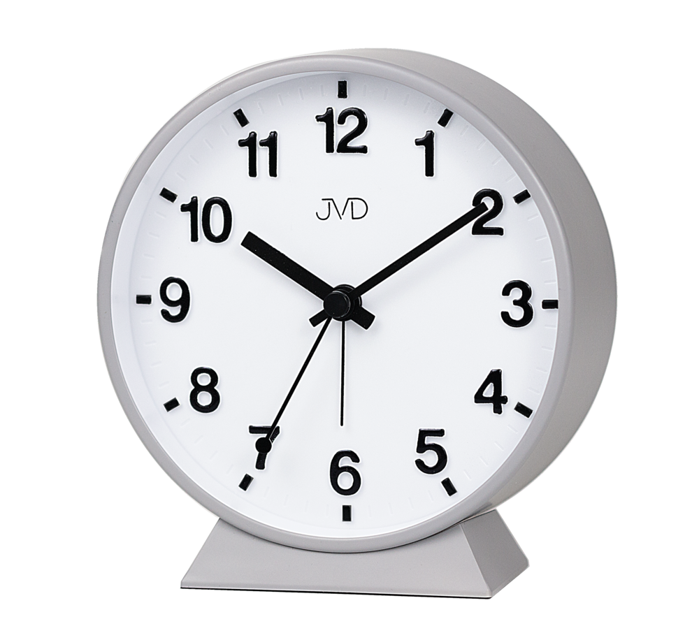 JVD Bílý analogový ručkový budík SRP1006.1