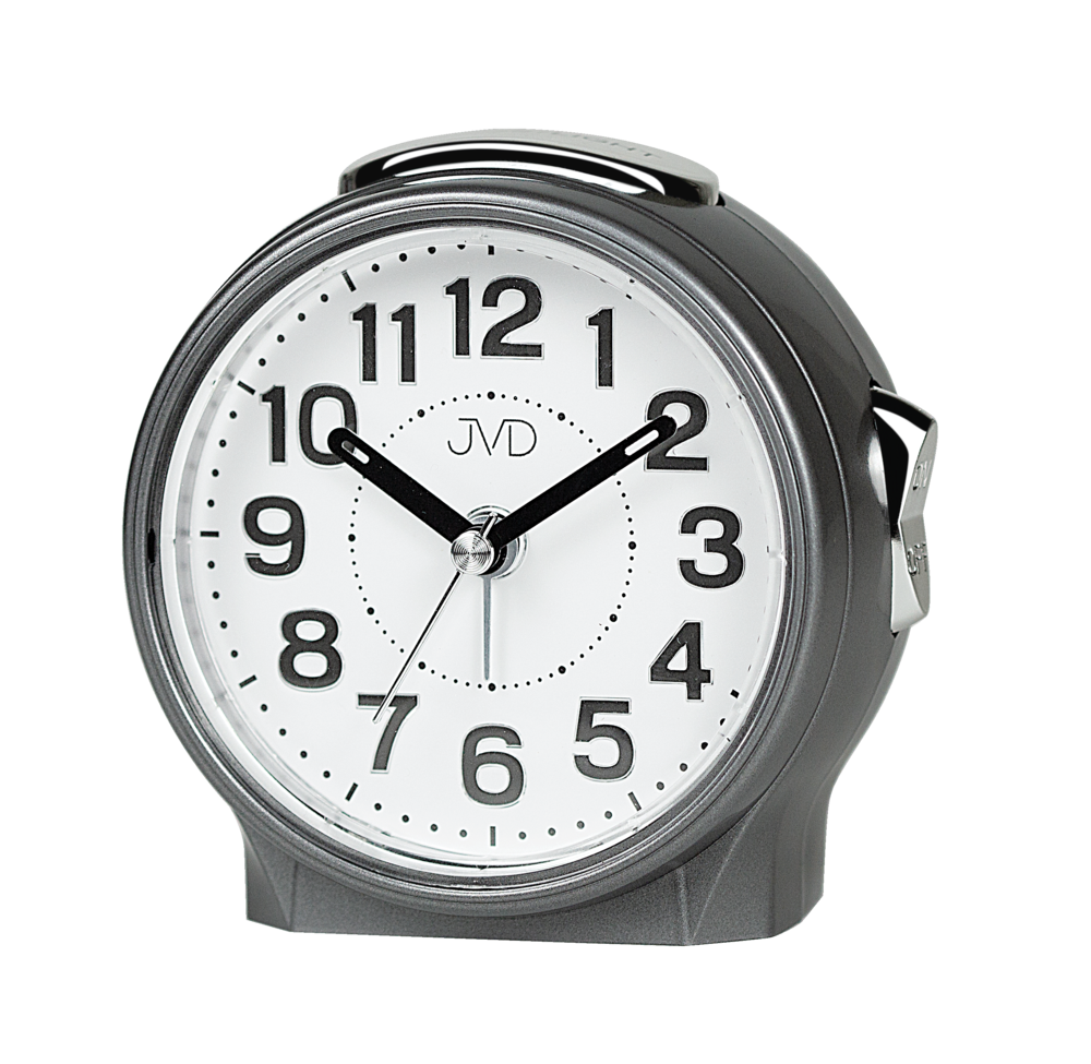 JVD Analogový černý ručkový budík JVD SRP9604.2 s LED podsvícením