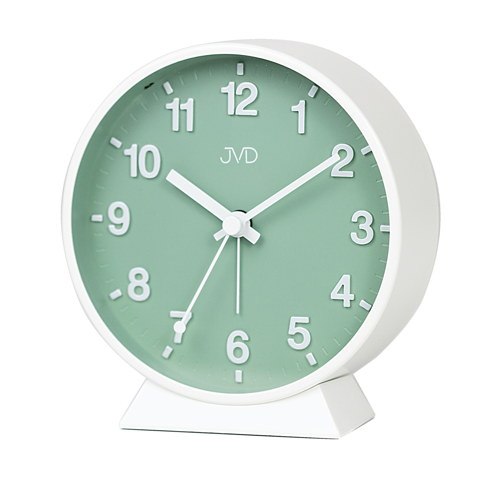 JVD Analogový bílý ručkový budík SRP1006.2