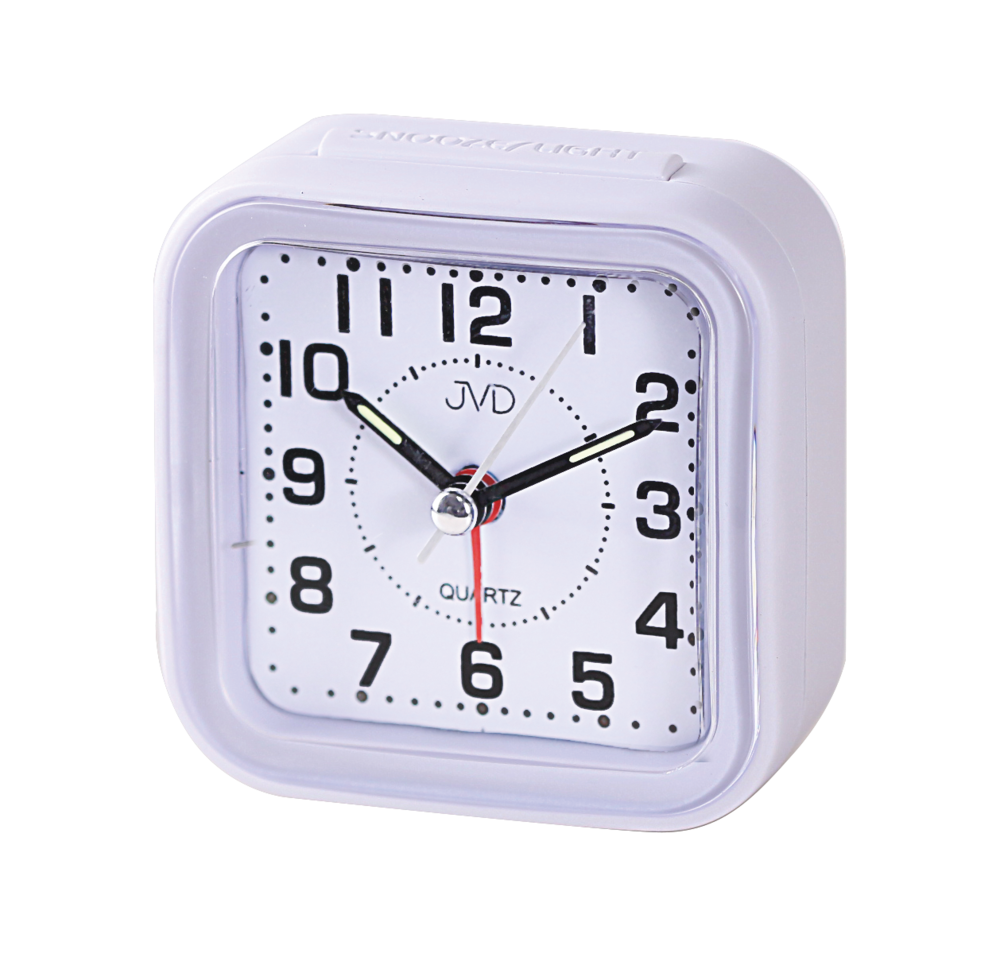 JVD Levný analogový ručkový bílý budík JVD SRP6808.3 s osvětlením