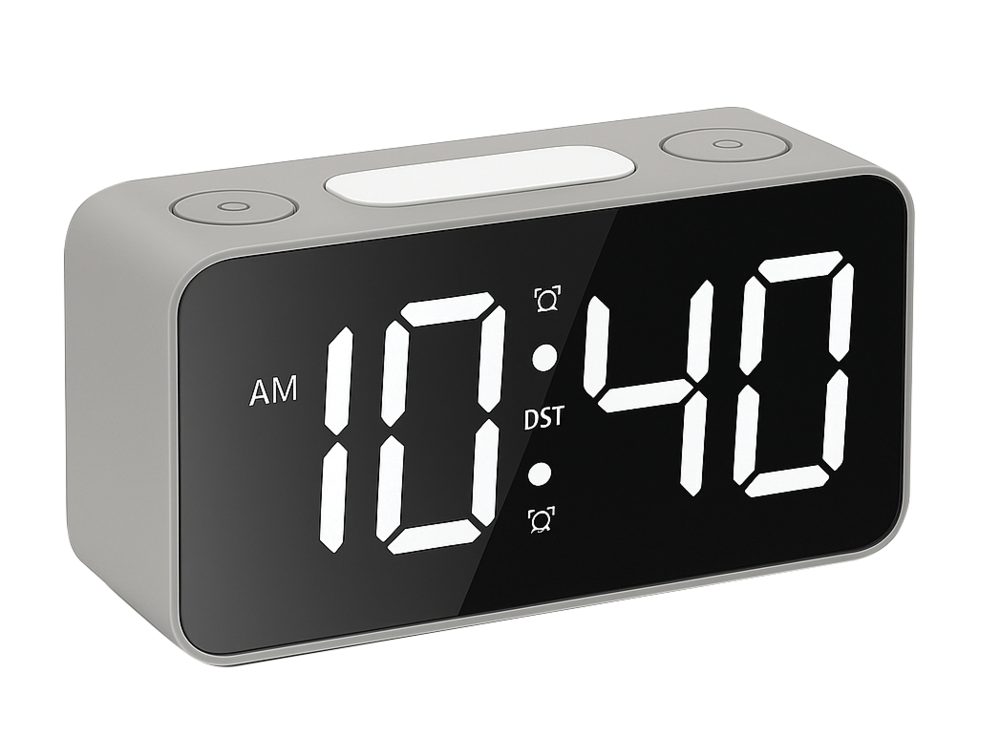 JVD Digitální svítící barevný budík JVD SB2020.2 s nastavitelnými barvami číslic do el. sítě