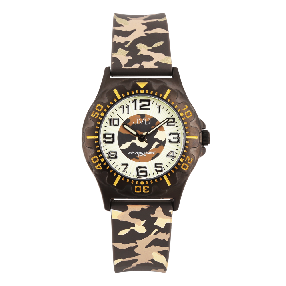 JVD Náramkové dětské chlapecké maskáčové sportovní hodinky JVD JZ8005.1