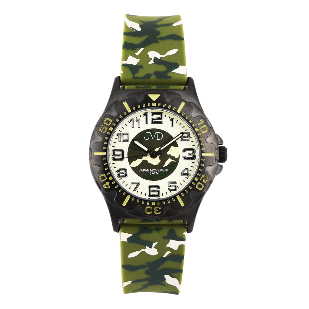 JVD Náramkové dětské chlapecké maskáčové sportovní hodinky JVD JZ8005.3