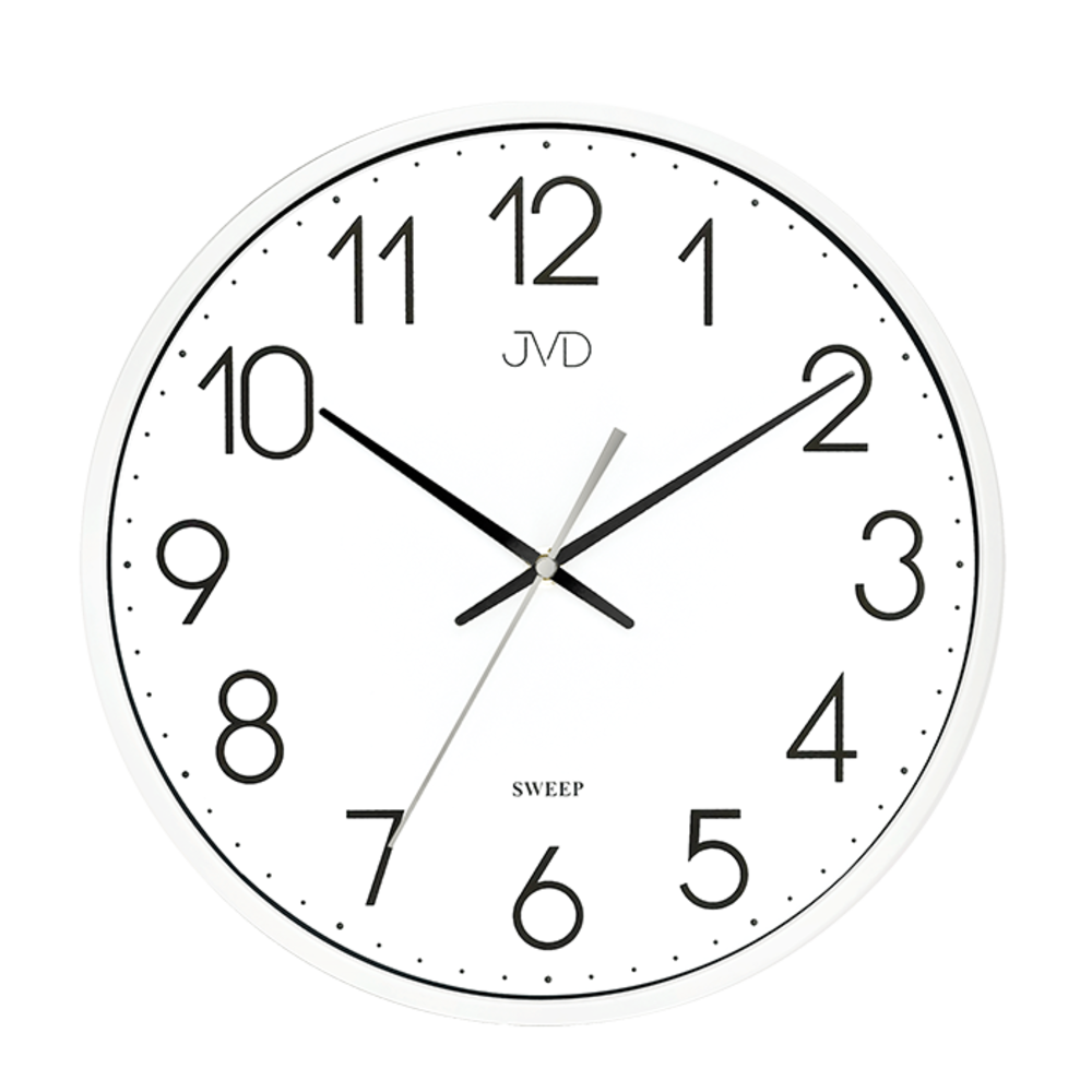 JVD Bílé tiché netikající hodiny JVD HX8016.1