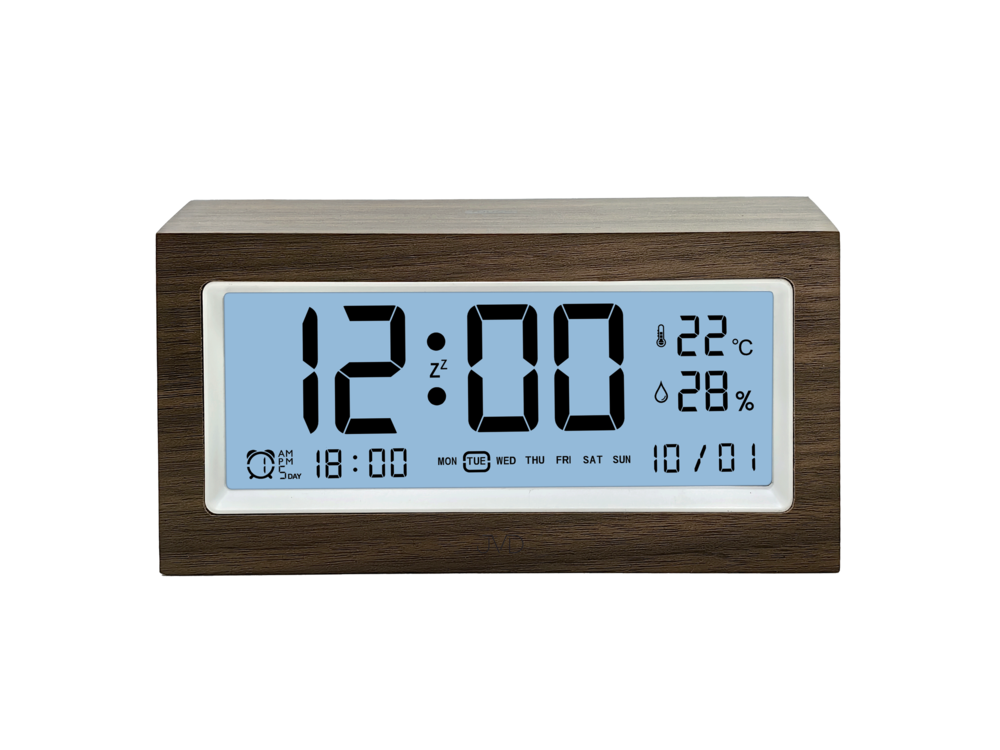 JVD Svítící digitální hranatý budík JVD SB2896 v imitaci dřeva