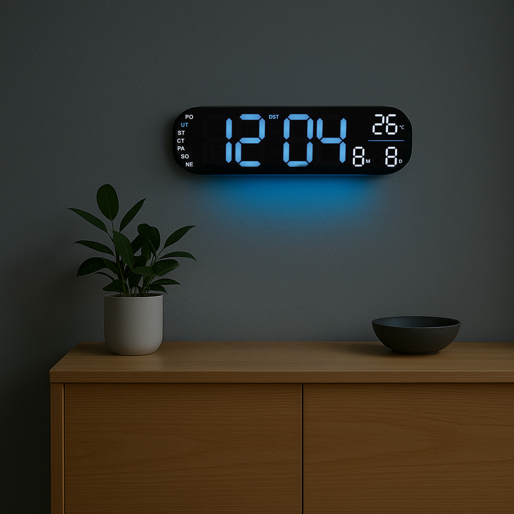 JVD Digitální černé hodiny s LED modrými číslicemi JVD DH5502.2