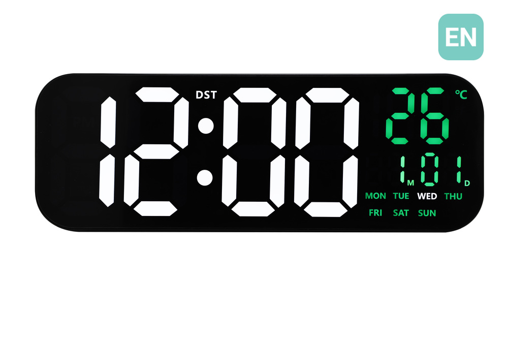 JVD Digitální černé hodiny s LED bílými číslicemi JVD DH9016.4