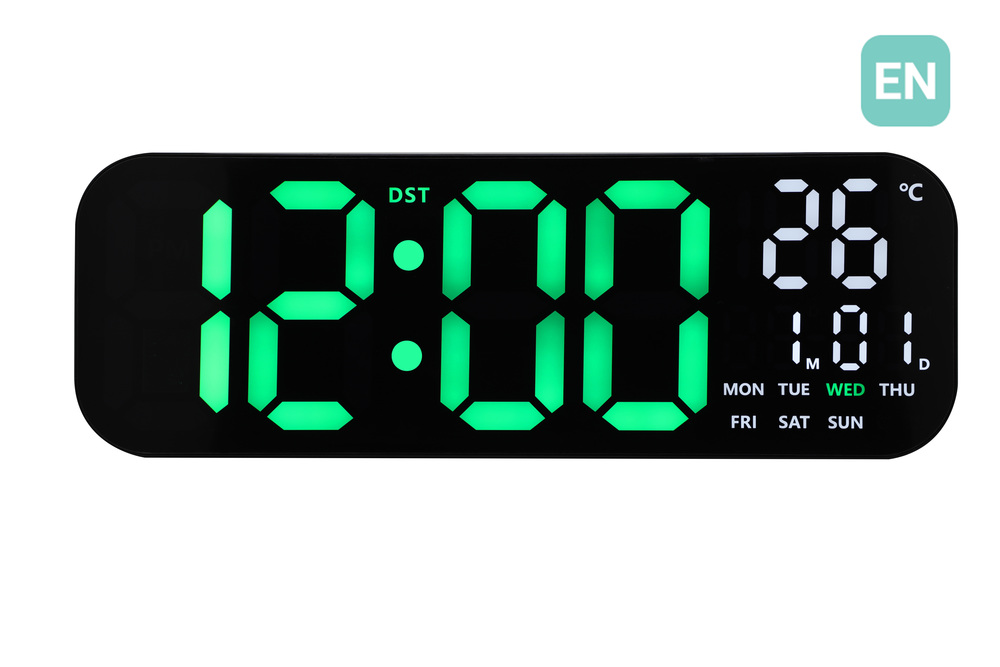 JVD Digitální černé hodiny s LED zelenými číslicemi JVD DH9016.2