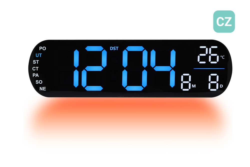 JVD Digitální černé hodiny s LED modrými číslicemi JVD DH5502.2