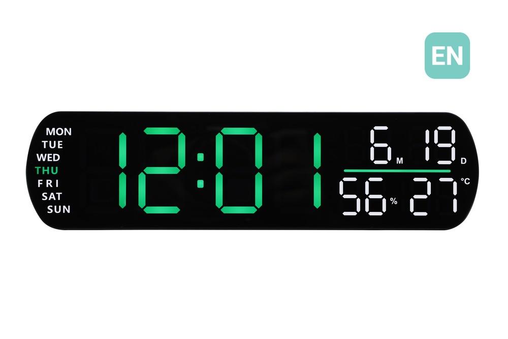 JVD Digitální černý budík do el. sítě JVD SB5512.2 se zelenými LED číslicemi
