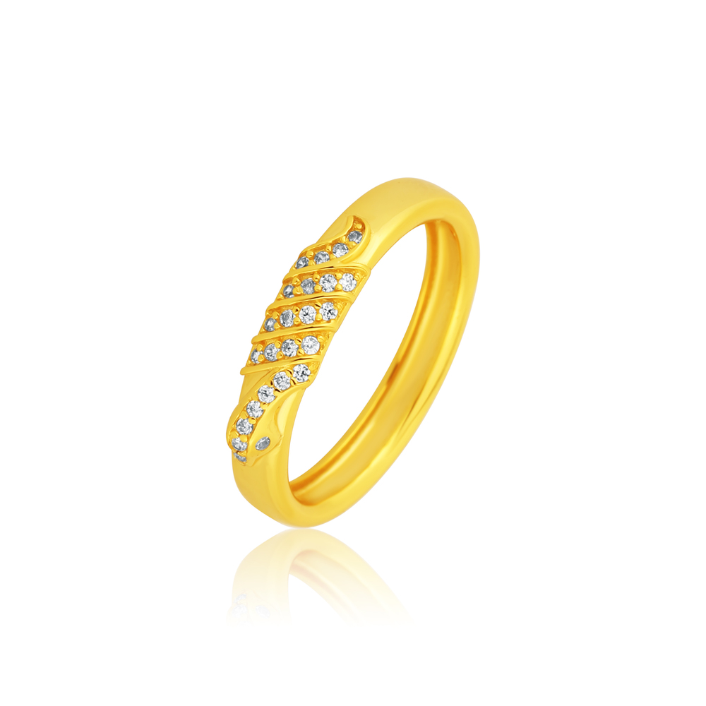  JVD Dámský pozlacený stříbrný prsten se zirkony SVLR0923SK6GO57