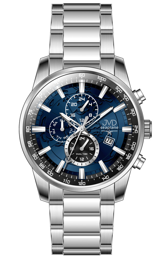 JVD Pánské ocelové vodotěsné ocelové hodinky chronograf JVD JE1018.2