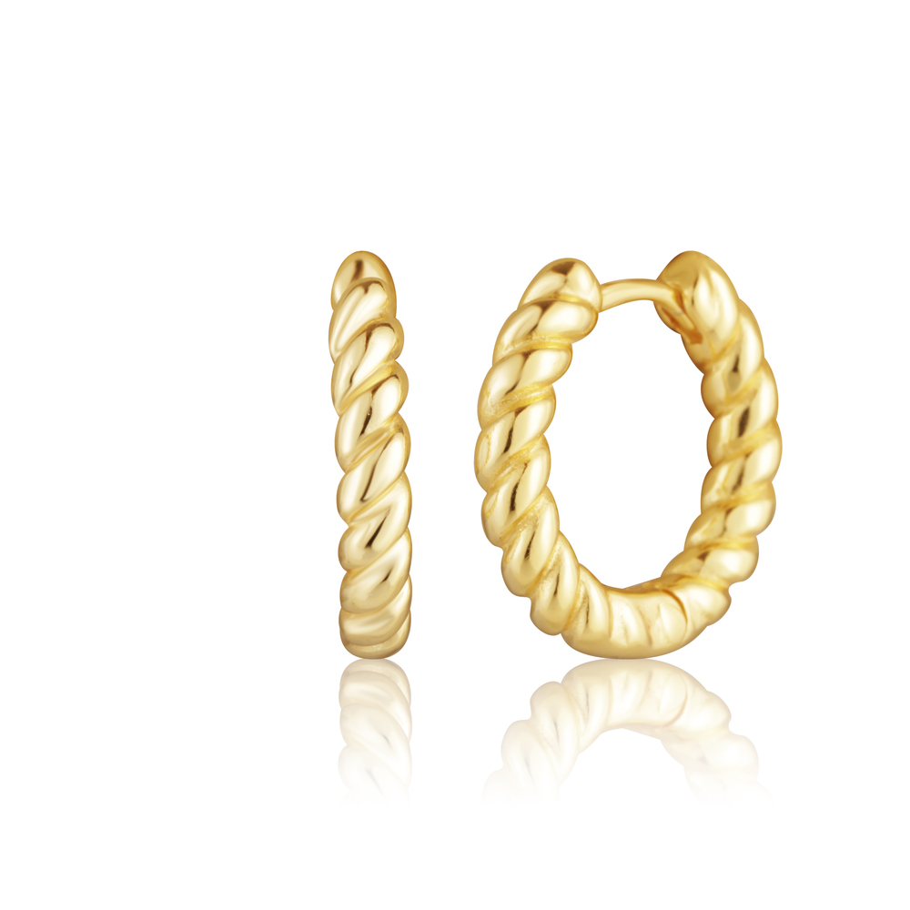 JVD Dámské kruhové stříbrné pozlacené náušnice SVLE3426XH2GO00