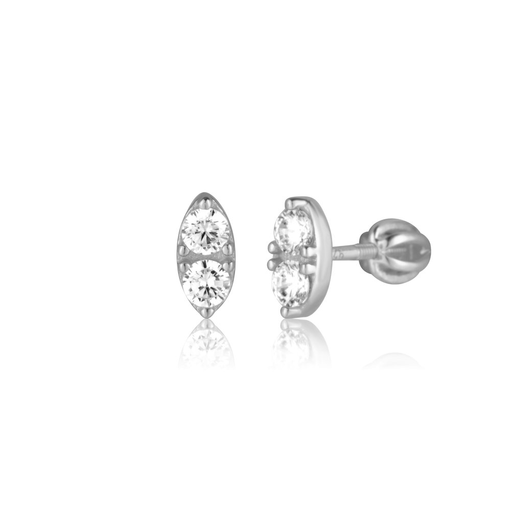 JVD Dámské stříbrné peckové náušnice na šroubek se zirkony SVLE3439XH2P100