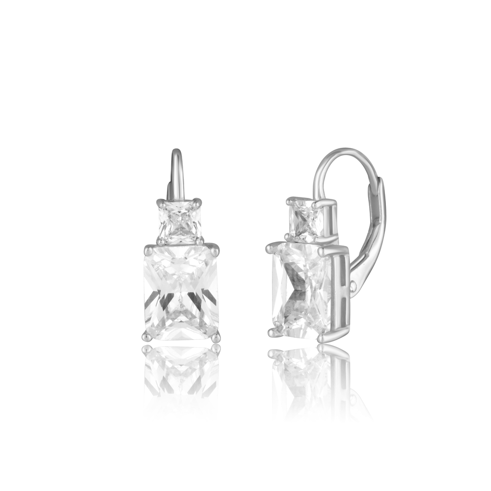  JVD Dámské klasické stříbrné náušnice se zirkony na patent SVLE3433XH2BI00