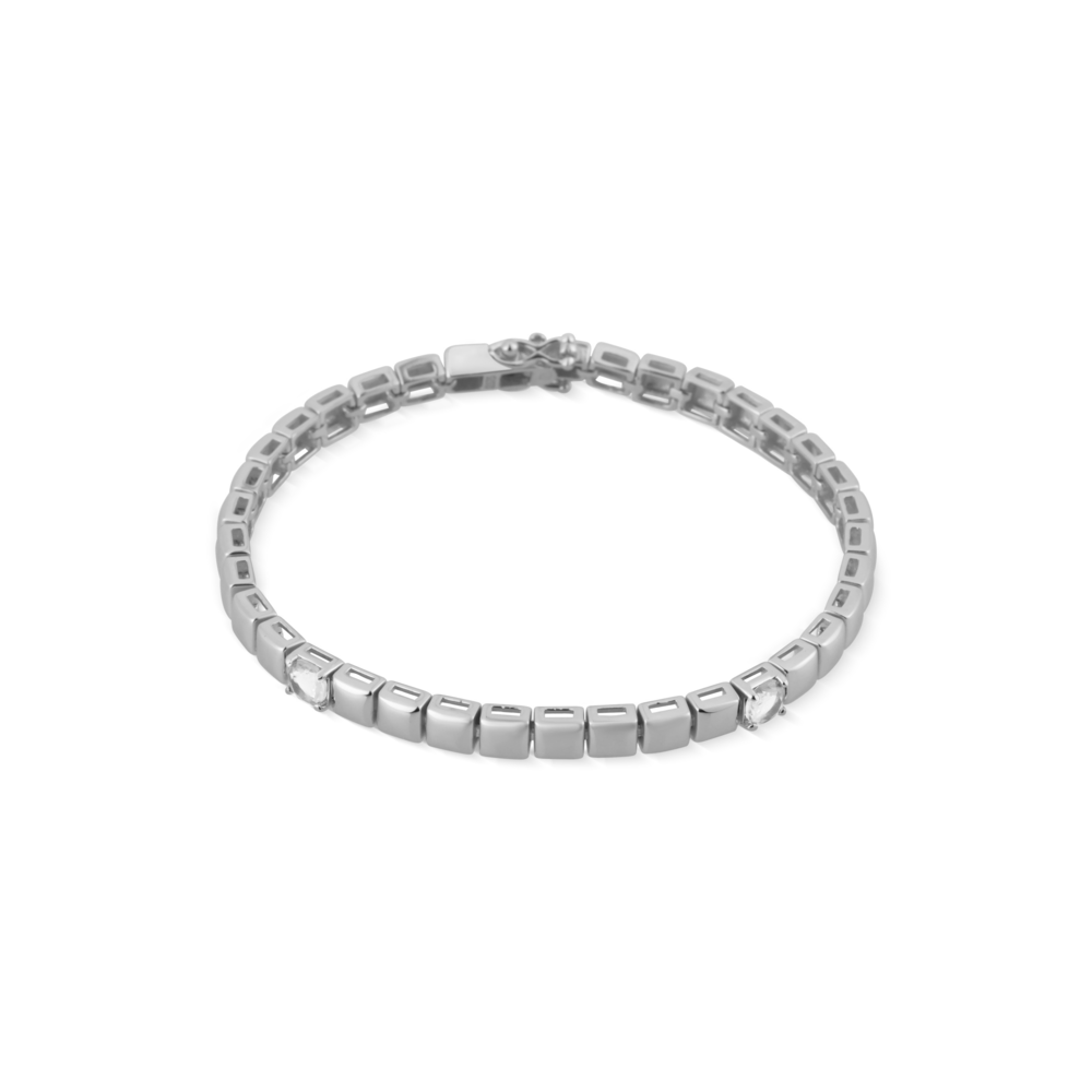 JVD Dámský mohutný stříbrný náramek se zirkony SVLB0582XH2BI19