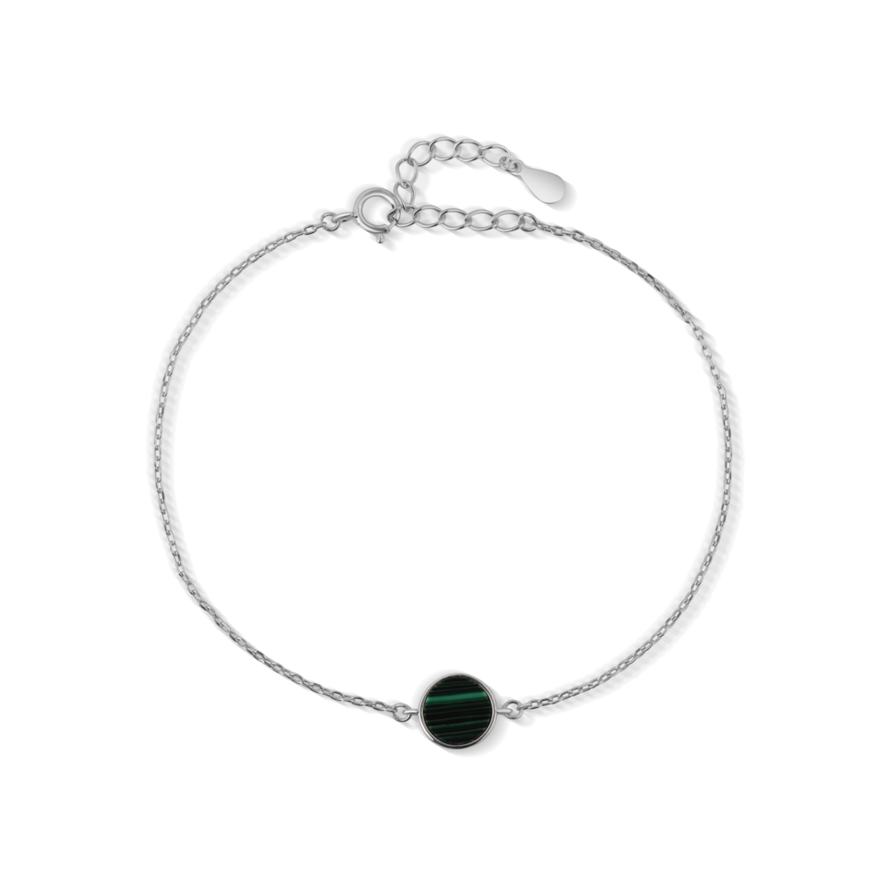 JVD Dámský stříbrný náramek s malachitem SVLB0958SH2ZE18