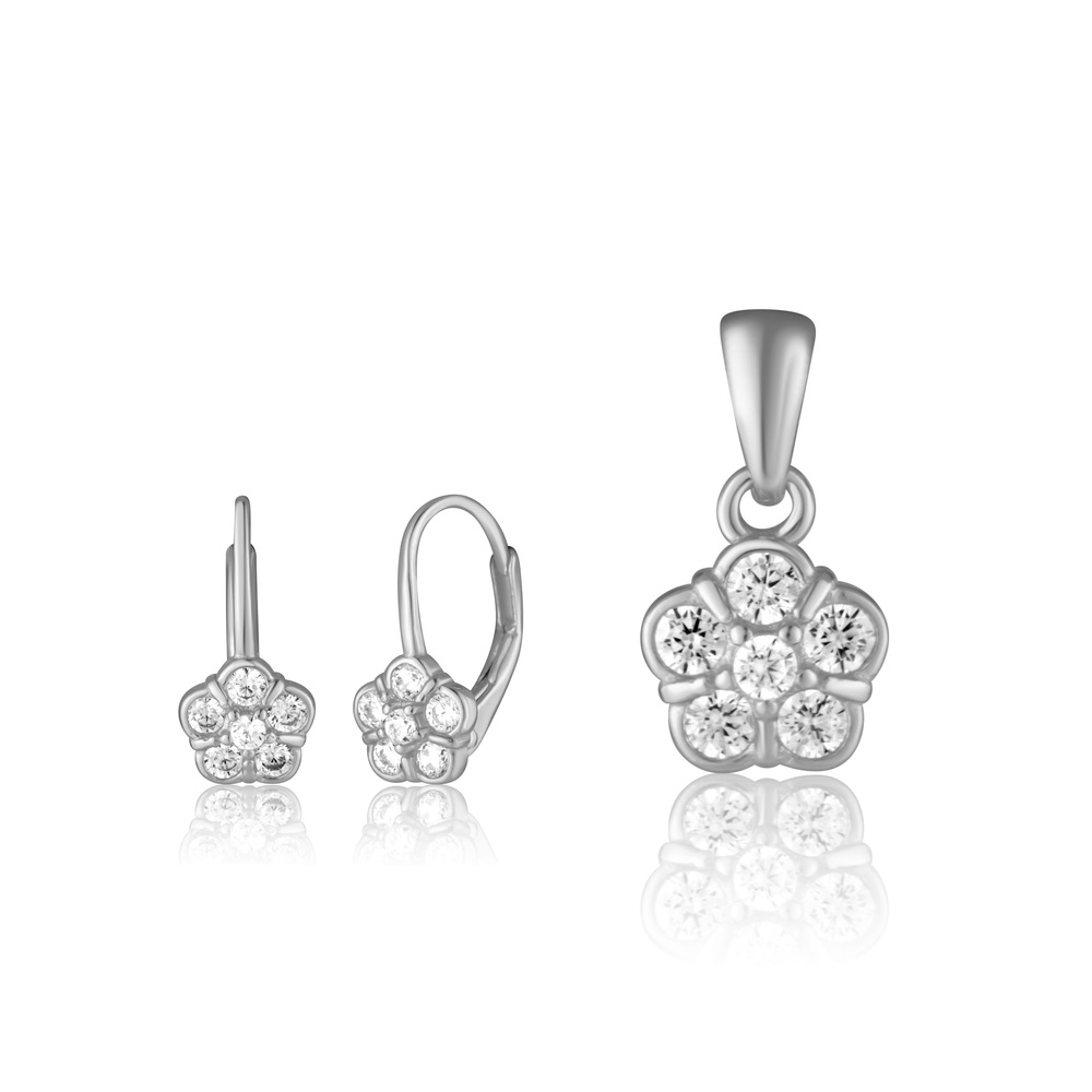 JVD Dámská stříbrná souprava se zirkony set SVLS0144SH2BI00