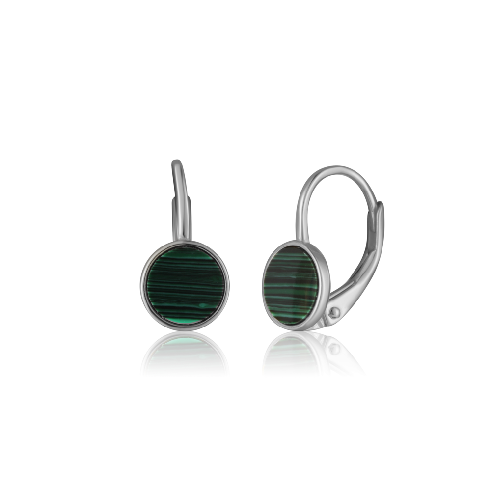 JVD Dámské stříbrné klasické náušnice s malachity SVLE0958SH2ZE00