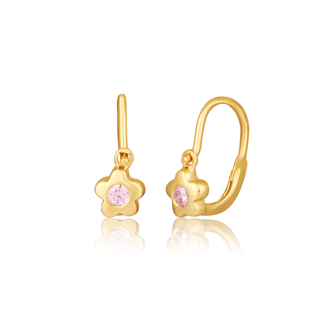  JVD Dětské zlaté náušnice s růženíny ryz. 585/1000 ZE0183XJ80-8100