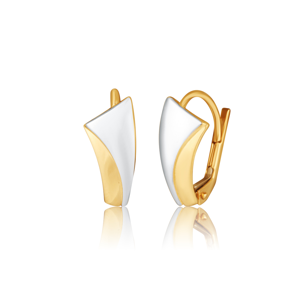 JVD Dámské zlaté klasické náušnice na patent z bílého a žlutého zlata ryz. 585/1000 ZE0939XJ81-8400