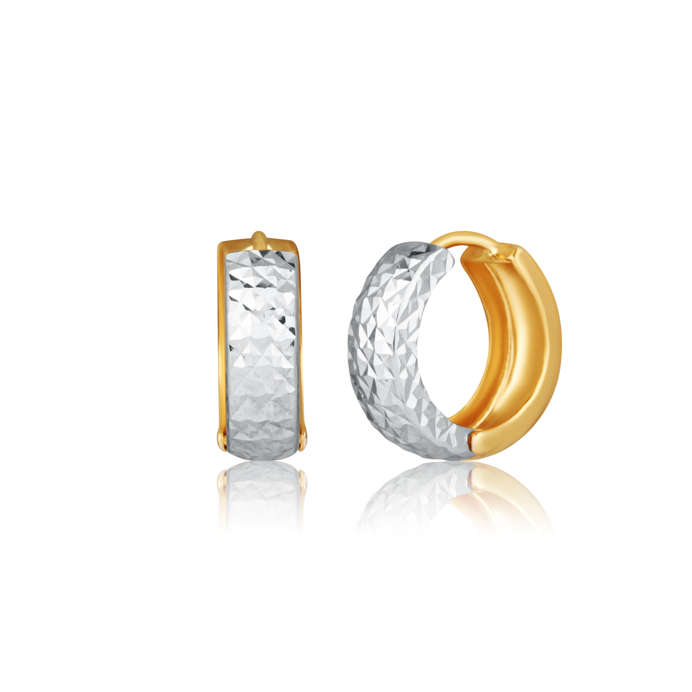 JVD Dámské zlaté kruhové náušnice z bílého a žlutého zlata ryz. 585/1000 ZE0954XJ81-8200