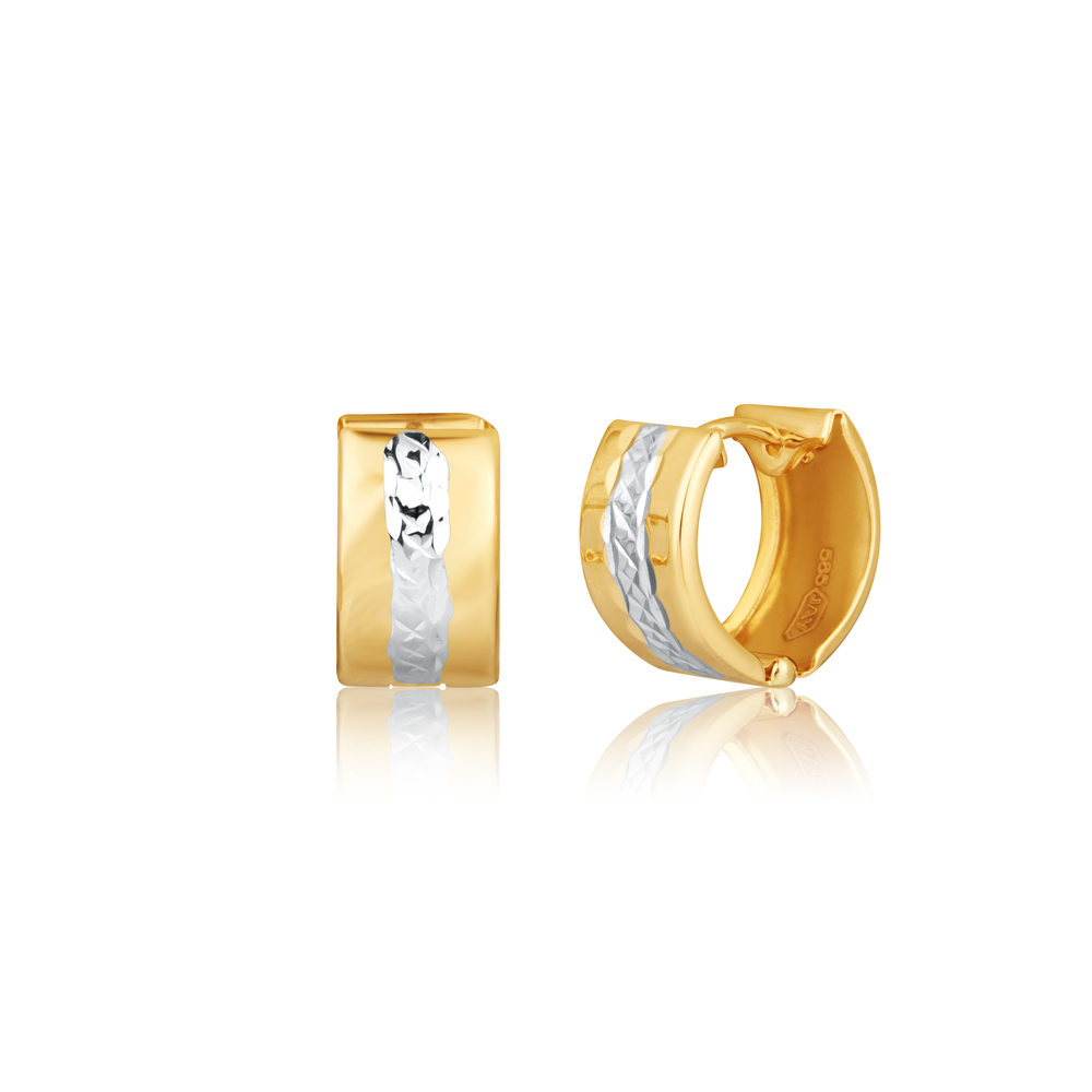  JVD Dámské zlaté kruhové náušnice z bílého a žlutého zlata ryz. 585/1000 ZE0956XJ81-7000