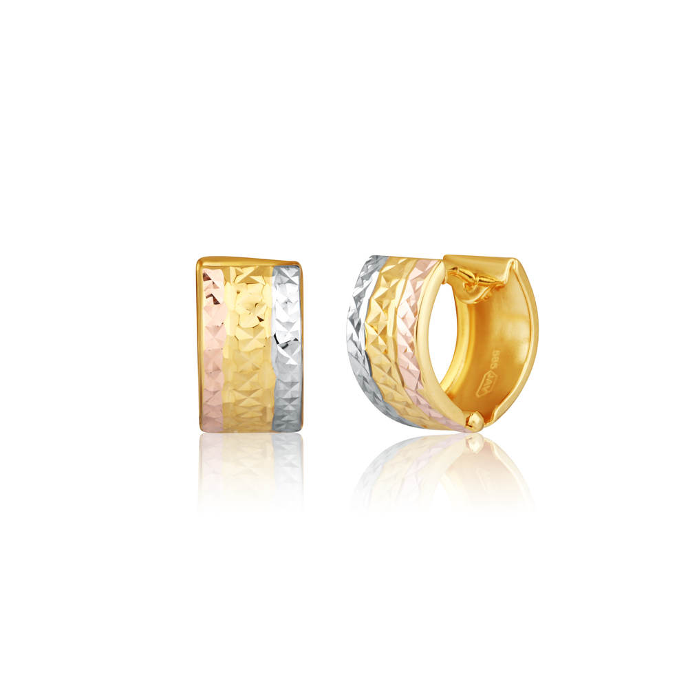 JVD Dámské kruhové zlaté náušnice z bílého a žlutého zlata ryz. 585/1000 ZE0963XJ81-4900