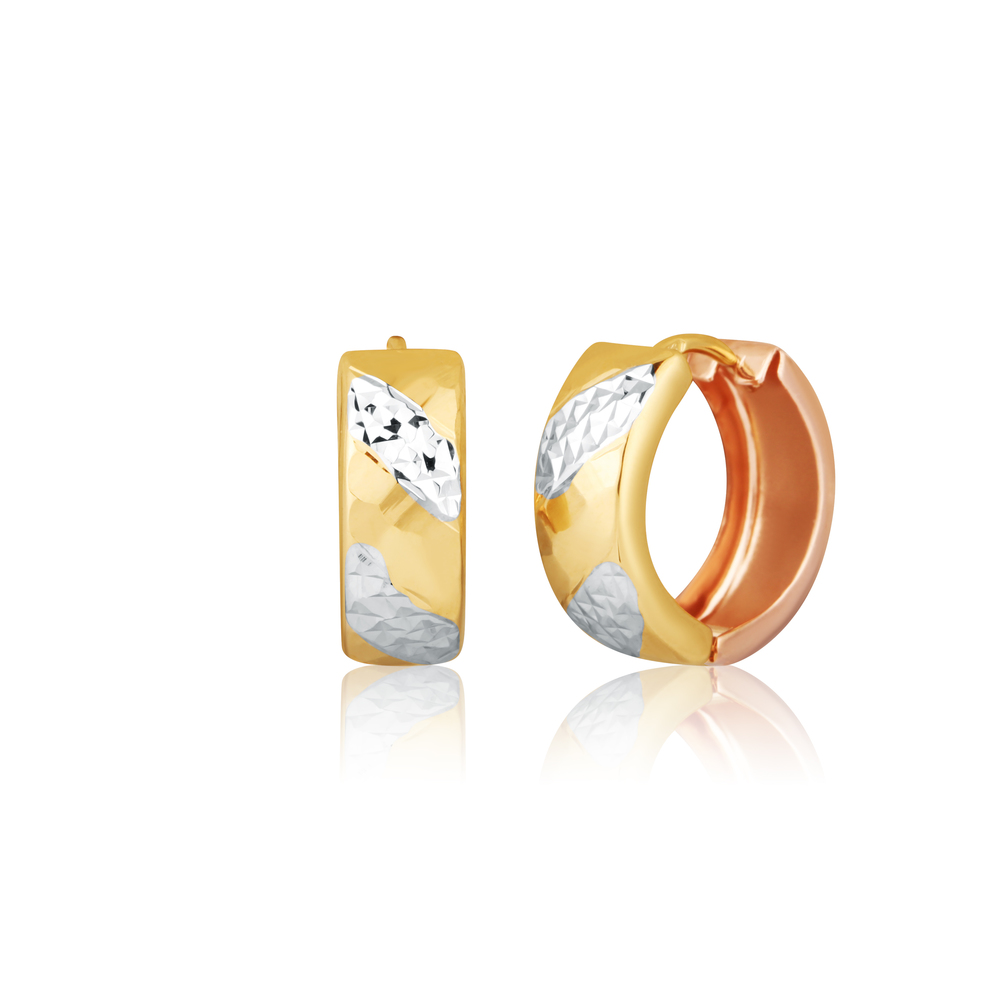 JVD Dámské kruhové zlaté náušnice z bílého a žlutého zlata ryz. 585/1000 ZE0962XJ81-8100