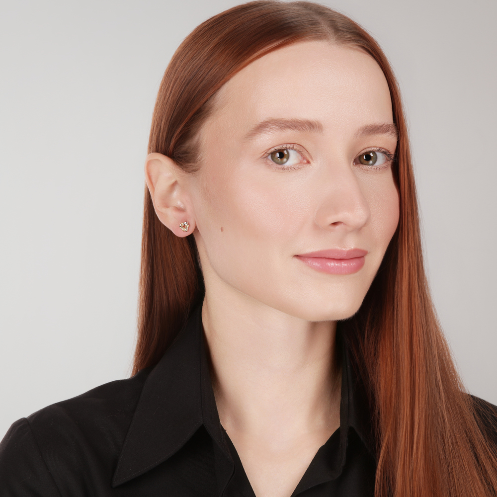  JVD Dámské peckové zlaté náušnice na šroubek z bílého a žlutého zlata ryz. 585/1000 ZE0975XJ81-1300