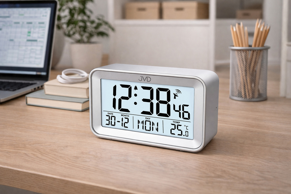 JVD Digitální šedý rádiem řízený budik JVD RB3544.2