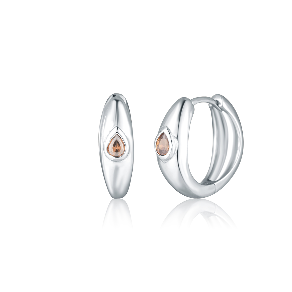 JVD Dámské kruhové stříbrné náušnice se zirkony SVLE0847SH2CH00