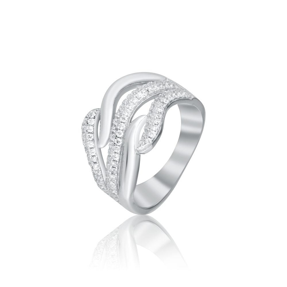  JVD Dámský mohutný stříbrný prsten se zirkony ryz. 925/1000 SVLR1326XE9BI58