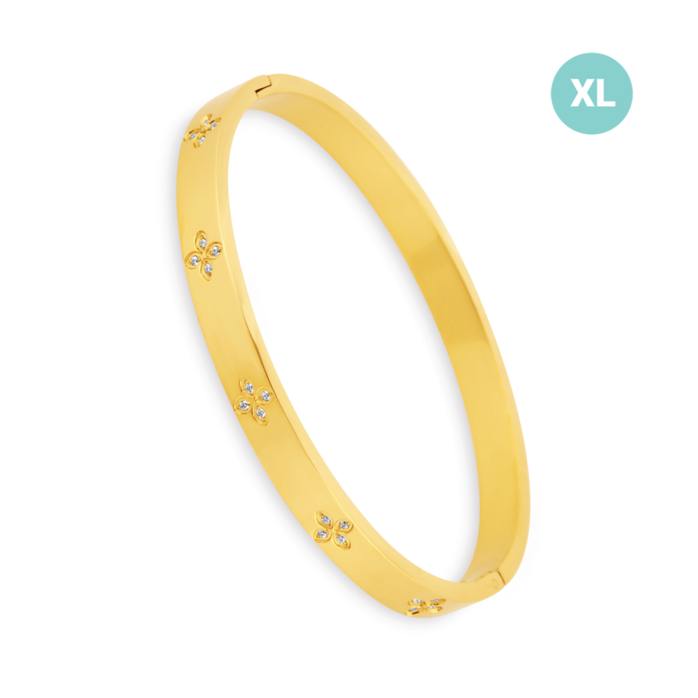 JVD Dámský pevný ocelový pozlacený náramek JGB22GXL