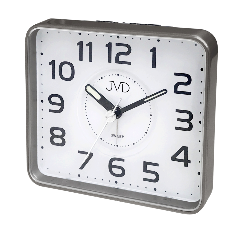JVD Netikající tichý analogový budík šedý JVD SRP882.5
