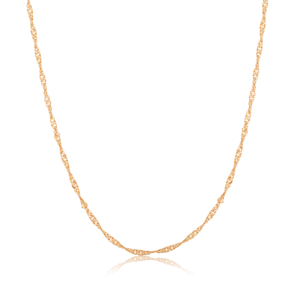 JVD Dámský stříbrný pozlacený řetízek twist ryz. 925/1000  SVLCSINGRJ13045