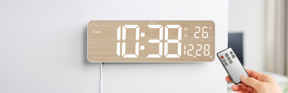 JVD Digitální nástěnné barevné hodiny s LED podsvícením JVD DH324